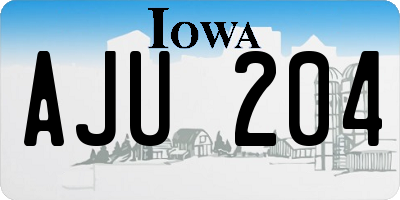 IA license plate AJU204