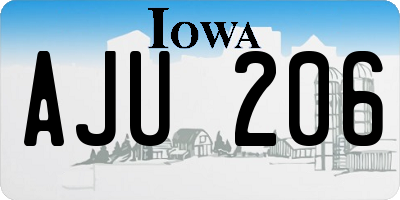 IA license plate AJU206
