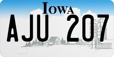 IA license plate AJU207