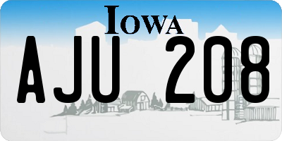 IA license plate AJU208