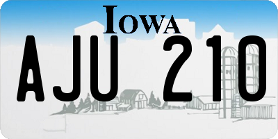IA license plate AJU210