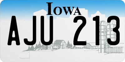 IA license plate AJU213