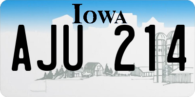 IA license plate AJU214