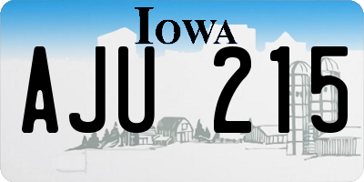 IA license plate AJU215