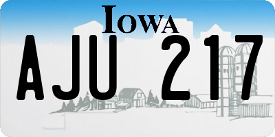 IA license plate AJU217