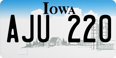 IA license plate AJU220