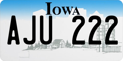 IA license plate AJU222