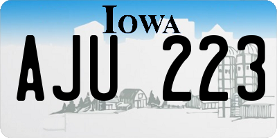 IA license plate AJU223