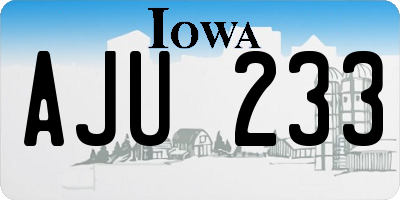 IA license plate AJU233