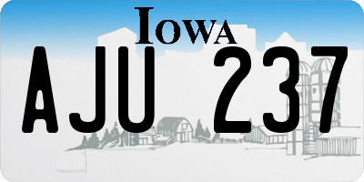 IA license plate AJU237