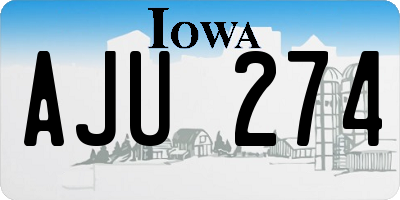 IA license plate AJU274