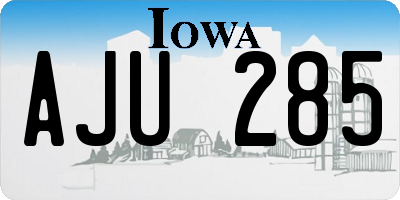 IA license plate AJU285