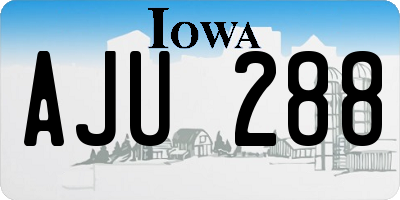 IA license plate AJU288