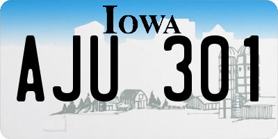 IA license plate AJU301