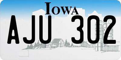 IA license plate AJU302