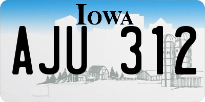 IA license plate AJU312