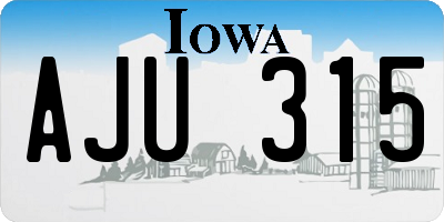 IA license plate AJU315