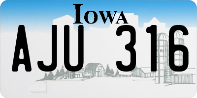 IA license plate AJU316