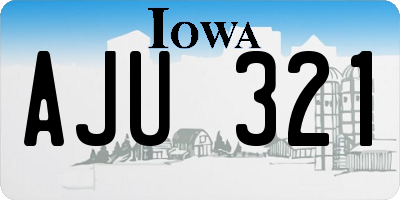 IA license plate AJU321