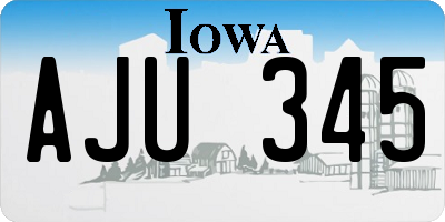 IA license plate AJU345