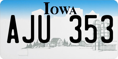 IA license plate AJU353
