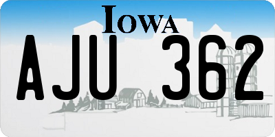 IA license plate AJU362