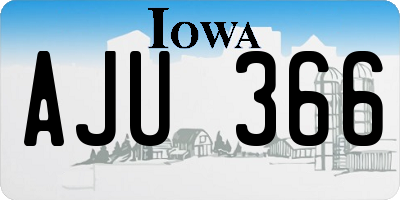 IA license plate AJU366
