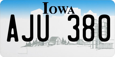 IA license plate AJU380
