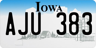 IA license plate AJU383