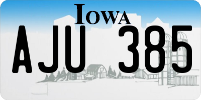 IA license plate AJU385