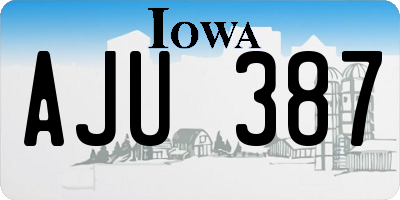 IA license plate AJU387