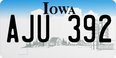 IA license plate AJU392