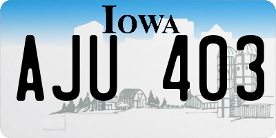 IA license plate AJU403