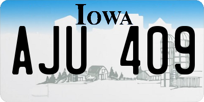 IA license plate AJU409