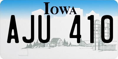 IA license plate AJU410