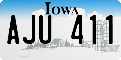 IA license plate AJU411