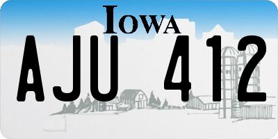 IA license plate AJU412