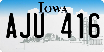 IA license plate AJU416