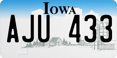IA license plate AJU433