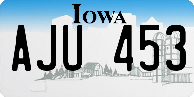 IA license plate AJU453