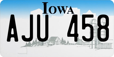 IA license plate AJU458