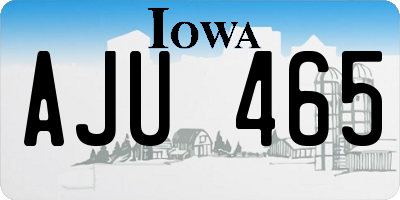 IA license plate AJU465