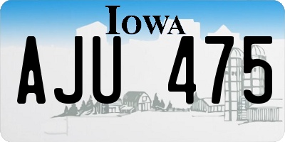 IA license plate AJU475