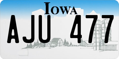 IA license plate AJU477