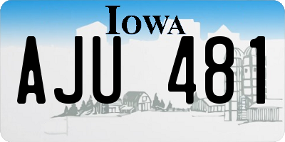 IA license plate AJU481