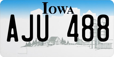 IA license plate AJU488