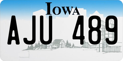 IA license plate AJU489