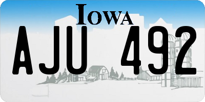 IA license plate AJU492