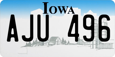 IA license plate AJU496