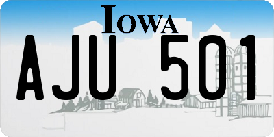 IA license plate AJU501